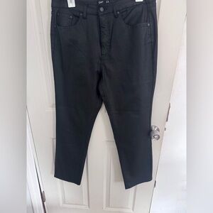 Oat New York Wide Leg High Rise Black Coated Jeans Women's 30/10